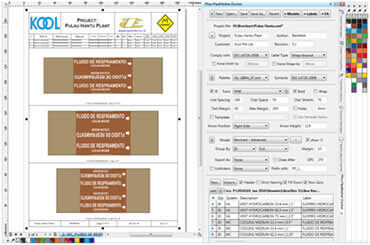 screenshot of IDIGO custom pipe labels design generation Software