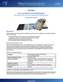 SELF-SECURING POLYESTER PIPE MARKERS 